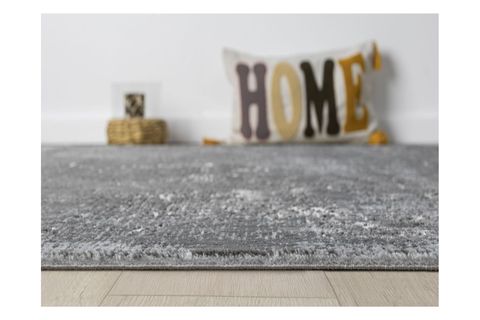 VİTA SERİSİ BAMBU DOKULU MODERN SIK DOKUMA MAKİNE HALISI, ANTRASİT, 120X350