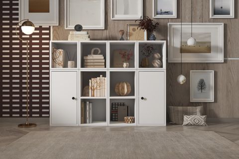 LEKSA 2 KAPAKLI RAFLI KİTAPLIK 130 CM BEYAZ KTP-1098-Ç