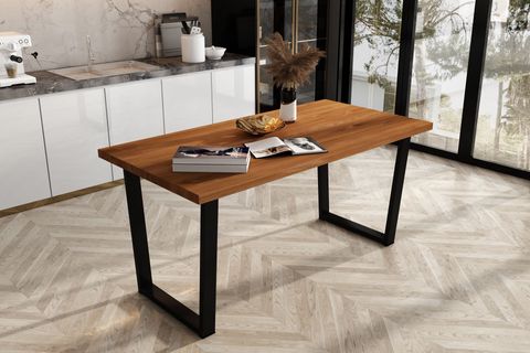 WOODESK ILGIN MASİF YEMEK MASASI, TİK, 120X70, CPT7217-120
