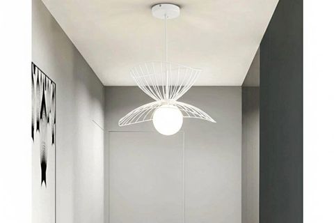 HANDE BEYAZ CAMLI ESKİTME GOLD KASALI KAFES AVİZE