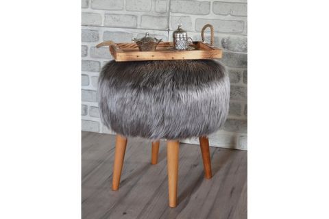 DOLCE YUVARLAK SİLİNDİR PUF KAHVE PELUŞ