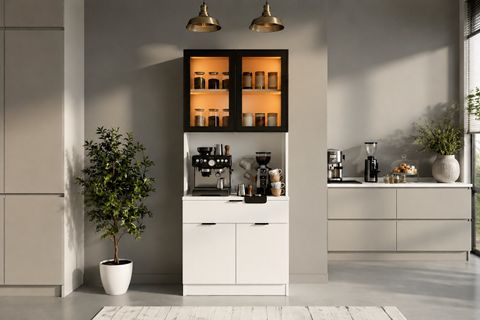 LAVO LEDLİ TEMPERLİ CAMLI KAHVE KÖŞESİ,  4 KAPAKLI