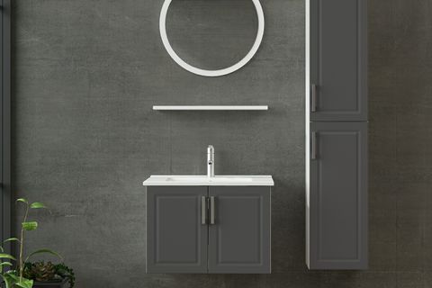 SANYA BANYO DOLABI 65CM AS2K+1YA1R+ETJ+BOY BEYAZ ANTRASİT