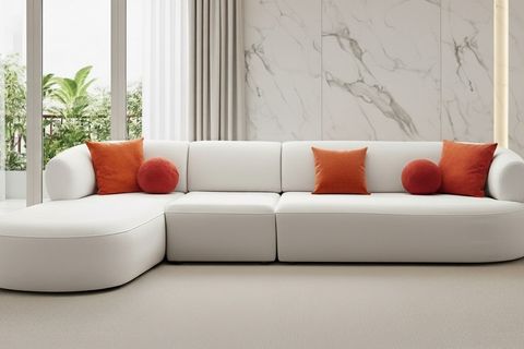 TURİN PİYONLU KÖŞE KOLTUK, SOL, BEYAZ