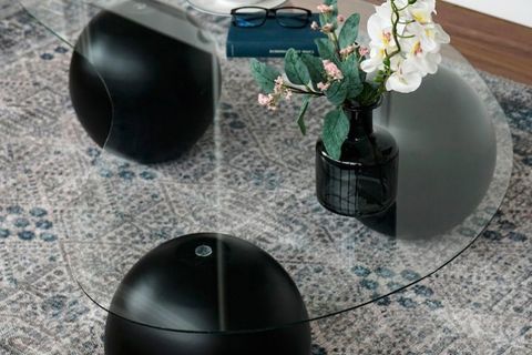 PABLO HOME CAMLI ORTA SEHPA, SİYAH TOP AYAKLI
