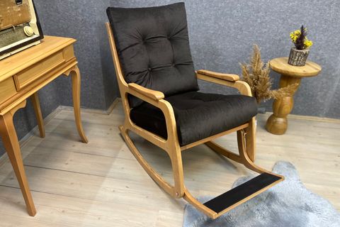 KONTES SALLANAN SANDALYE, ACI KAHVE, NATUREL AYAK RENGİ