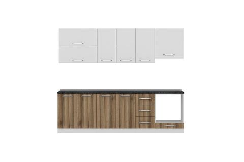 MİNAR DEFNE 260 CM MUTFAK DOLABI BEYAZ DORE 260-D5