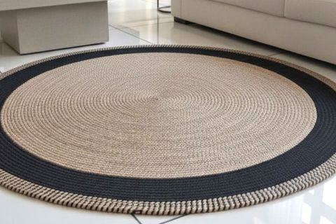NOMAD YUVARLAK MODEL HALI, NATURAL SİYAH, 100 CM