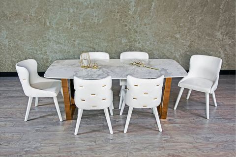 GLORİA MERMER MASA BEYAZ