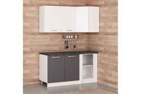 MİNAR 155CM KÖŞE MUTFAK DOLABI BEYAZ ANTRASİT K155A1