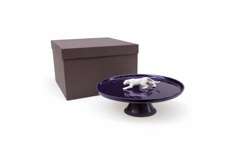 AYAKLI PANTER FİGÜRLÜ SUNUM TABAĞI, MOR