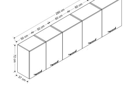 MİNAR 280 CM MUTFAK DOLABI BEYAZ 280-B2-ÜST MODÜL