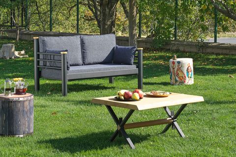 KAPPİS METAL SOFA SEDİR İKİLİ KOLTUK, ANTRASİT, 70X140