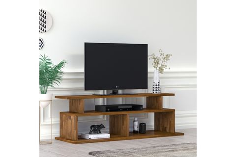 WOODFACE ELLA DOĞAL AHŞAP TV SEHPASI 120X40 CM CEVİZ RENK