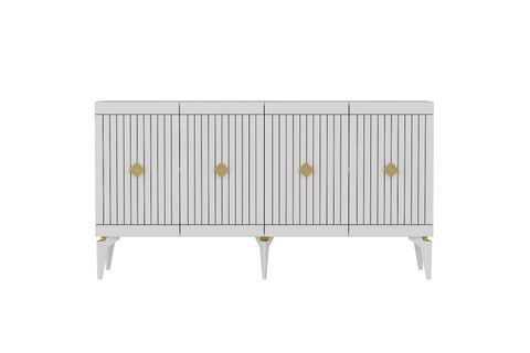 MİDAS KONSOL, BEYAZ ALTIN, 150 CM