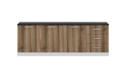 MİNAR 240 CM MUTFAK DOLABI BEYAZ DORE 240-D3-ALT MODÜL