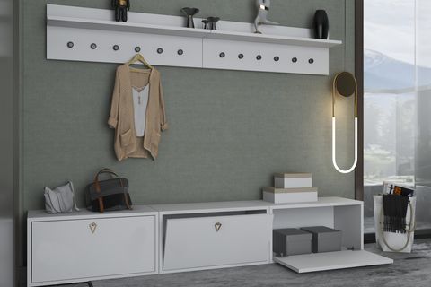 STEPORA MODÜLER BENCHLİ PORTMANTO 3 KAPAKLI AYAKKABILIK