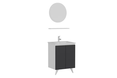 NİKA BANYO DOLABI 65CM AY2K 1YA1R ETJ BEYAZ ANTRASİT
