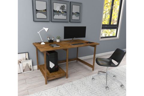 ARNETTİ LİSA AHŞAP ÇALIŞMA MASASI, CEVİZ