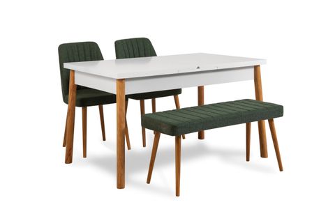 STORMİ MASA TAKIMI, BEYAZ ATLANTİK YEŞİL 1070, 120X75