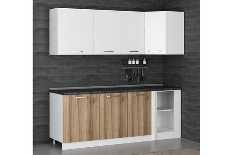MİNAR 215CM KÖŞE MUTFAK DOLABI BEYAZ DORE K215D1