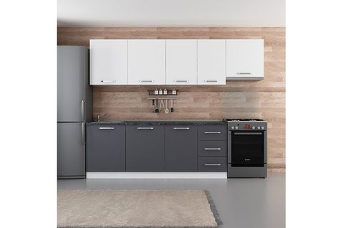 MİNAR DURU 275 CM MUTFAK DOLABI BEYAZ ANTRASİT 275-A7