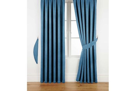 KADİFE FON PERDE PETROL MAVİSİ 70 X 260 PİLELİ