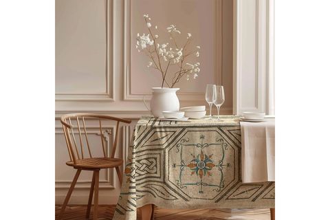 ANTRASİT MOZAİK PAMUK MASA ÖRTÜSÜ, 100X100 CM