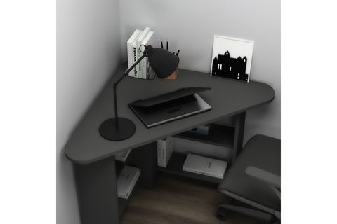 CORNER KÖŞE RAFLI ÇALIŞMA BİLGİSAYAR MASASI, ANTRASİT