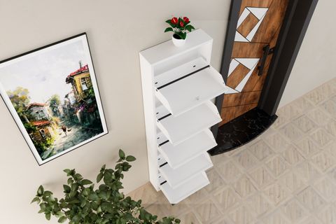 VEGA KİLİTLİ METAL AYAKKABILIK, BEYAZ, 5 KAPAKLI