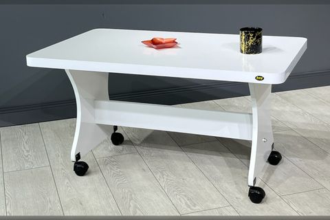 HEY ADA TEKERLEKLİ ORTA SEHPA, BEYAZ