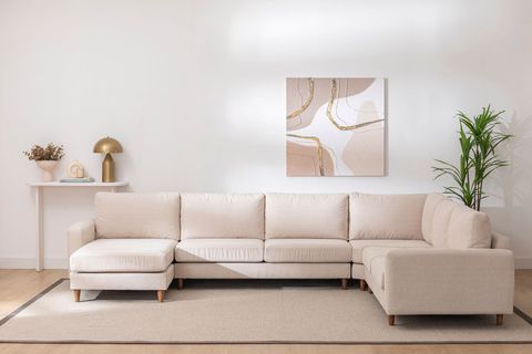 MERLİN KENDİ SETİNİ YARAT, KREM ŞÖNİL, CEVİZ AYAK, SHOWROOMDAN KUMAŞ DEĞİŞİMLİ