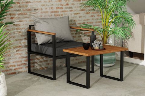 WOODESK NATURE TEKLİ BAHÇE TAKIMI, GRİ, CPT5502-70