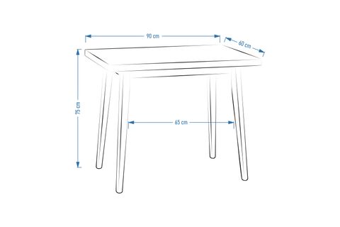 AVANOS MDF SABİT MUTFAK MASASI, 60X90 CM, BEJ SİYAH