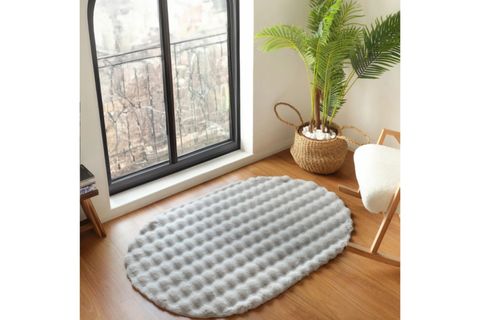 DARCİO BUBBLE YUMUŞAK DOKULU POST HALI, OVAL, GRİ, 50X80