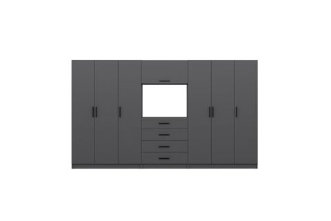 KALE MENTEŞELİ DOLAP 126, 7 KAPAKLI ANTRASİT 210 CM