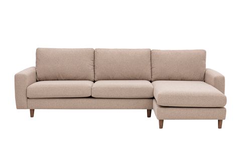 MERLİN MİNİ KÖŞE KOLTUK, CEVİZ AYAK, İNCE KOL, RECYCLED KUMAŞ, CAPPUCİNO