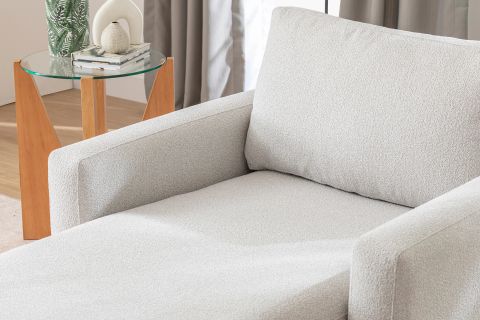 MERLİN DAYBED, İNCE KOL, NATUREL AYAK, RECYCLED KUMAŞ, AÇIK GRİ