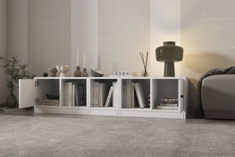 LEKSA 2 KAPAKLI RAFLI KİTAPLIK 160 CM BEYAZ KTP-1194-Ç