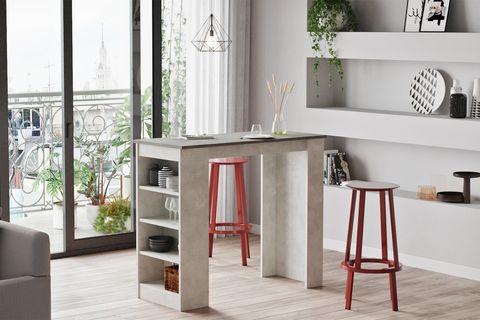 YURUDESİGN STYLE BAR MASASI,  BETON TAŞ ,  120X51, ST1 GT