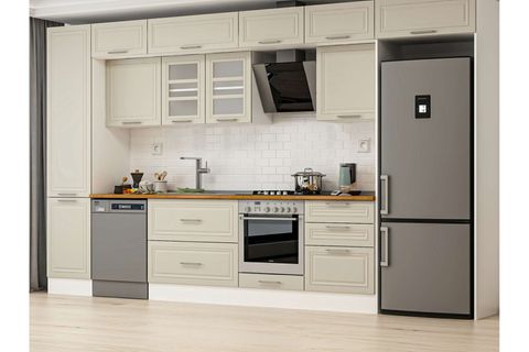 ALVİNKA 400X240 CM KLASİK MEBRAN MUTFAK DOLABI, MBB E90B50S60 3 MEBRAN KUMTAŞI SUNTALAM