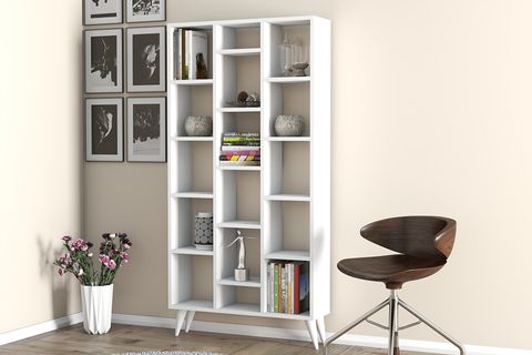 FİRUZE KİTAPLIK, BEYAZ