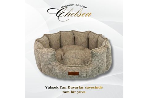 CHELSEA KÖPEK YATAĞI  KREM L BEDEN 76X76X30