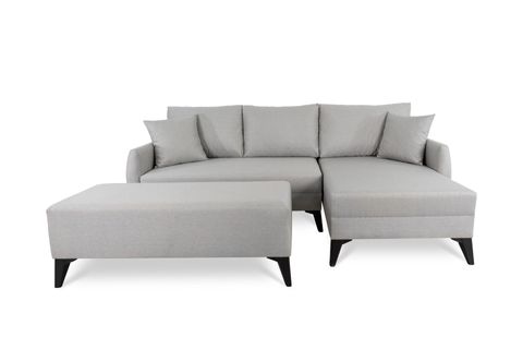 MELVA PUFLU KÖŞE KOLTUK, TAŞ GRİ