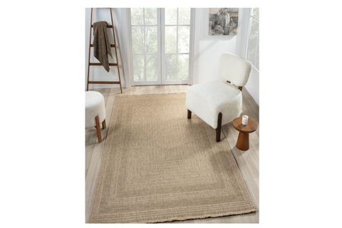 QUEEN SERİSİ JÜT HASIR GÖRÜNÜMLÜ DOKUMA MAKİNE HALISI, BEJ, 100X200, 668