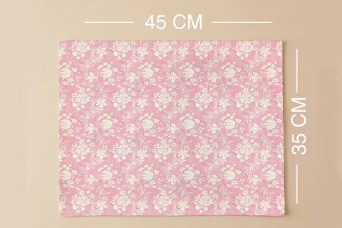 PEMBE BOTANİCA NOSTALJİ PAMUKLU DÖRT ADET AMERİKAN SERVİSİ