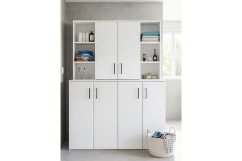 SANDA ÇAMAŞIR VE KURUTMA MAKİNESİ BANYO DOLABI, BEYAZ