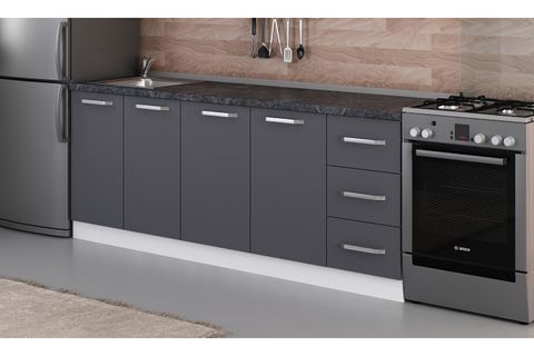 MİNAR 210 CM MUTFAK DOLABI BEYAZ ANTRASİT 210-A2-ALT MODÜL