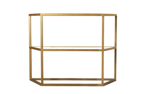 ALİSON İKİ RAFLI GOLD METAL DRESUAR&KONSOL