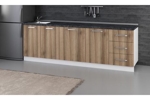 MİNAR 250 CM MUTFAK DOLABI BEYAZ DORE 250-D1-ALT MODÜL